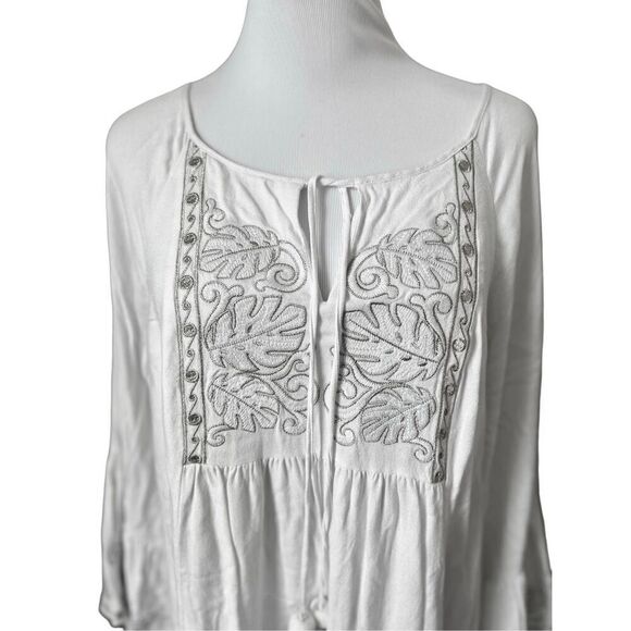 Lilly Pulitzer Amisa Tunic Dress Resort White Embroidered Coverup sz M‎ Bohemian - Picture 3 of 13